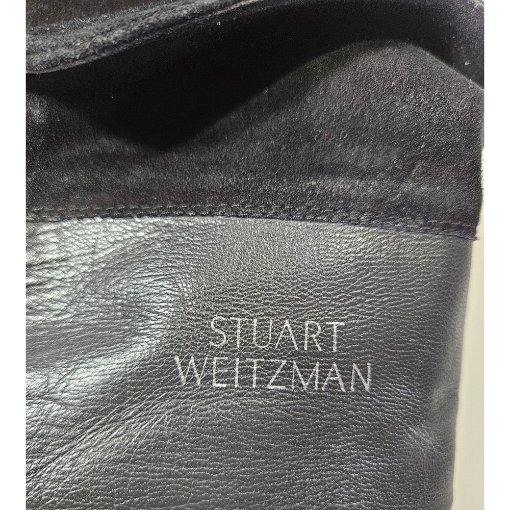 Stuart Weitzman 5050 Black Suede Over The Knee Boots Womens 7 M Dust Bag Box OTK - Picture 7 of 12